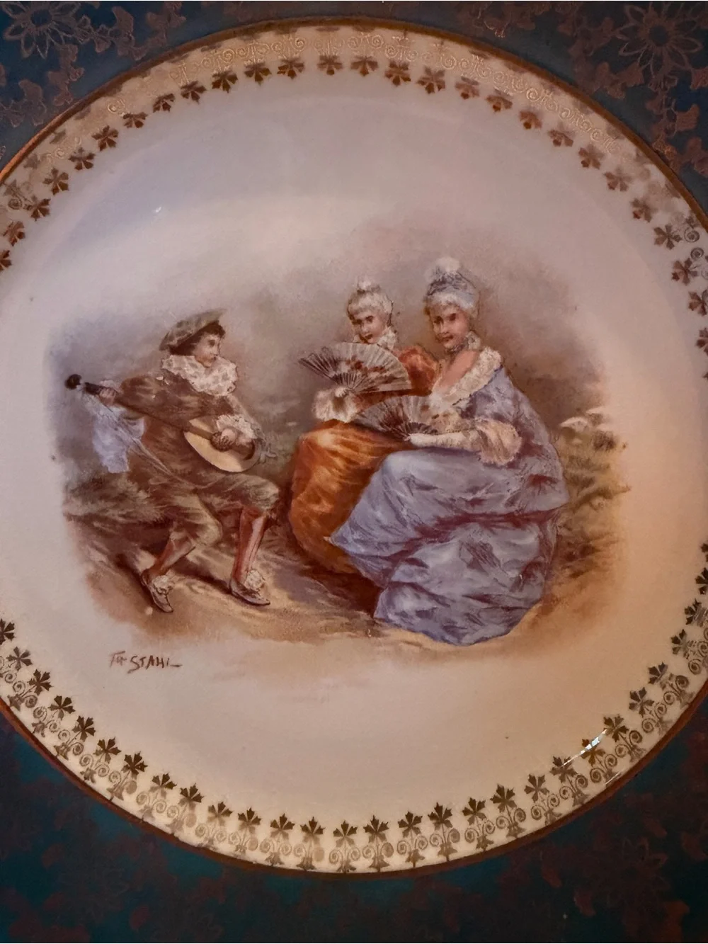 Mid 20th century H&Co Selb Bavaria Heinrich porcelain cabinet plate.
